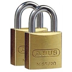 ABUS 65/20 TWINS C/FN Vorhängeschloss aus Messing, 2 Stück