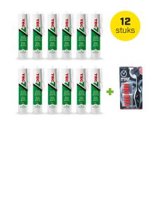 TEC7 535206-12 Montagekit 310 ml Weiß 12 Stück gratis Silikon Master Kit Wischer Kit