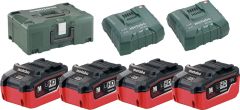 Metabo 685111000 Akku-Pack 4 x 18V LiHD 6,2Ah 2 x Ladegerät ASC Ultra in Metaloc