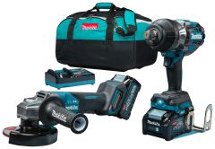 Makita DK0139G202 Combiset - TW001G Slagmoersleutel + GA013G Slijper 40V max 4.0Ah Li-Ion in tas