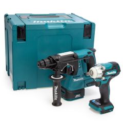 Makita DLX2372ZJ - DHR242 Akku-Bohrhammer + DTW300 Akku-Schlagschrauber 18V ohne Akkus und Ladegerät