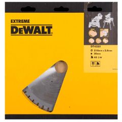 DeWalt DT4320-QZ DT4320 HM-Sägeblatt 216 x 30 x 48T Wechselzahn, negativ 5°