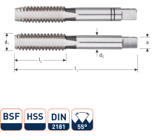 Rotec 3061016 HSS Handgewindeschneidsatz 2 Stück DIN 2181 BSF 5/16-22