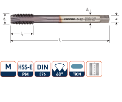 Rotec 3472000 HSSE-PM 1400 Maschinenbolzen DIN 376B M20 TiCN