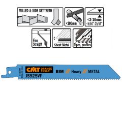 CMT JS925VF Stichsägeblätter 5 Stück Bi-Metall 150mm x 1.25 x 10-14TPI Anwendung: Bleche (2-10mm); dünn- und dickwandige Rohre und Profile; Abbrucharbeiten in Metall