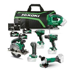 HiKOKI KC18H6B-MVA3 Combopack met 6 machines 18 volt 3 x 5.0 Ah accu"s en lader in tas