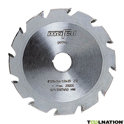 Mafell 091795 Freesschijf, ellipsvormig HM 120 x 4,2 x 20 mm,12 Z KFU1000E - 1