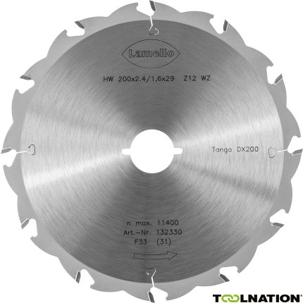 Lamello 132330 Zaagblad Z12 Ø 200 × 2.4 × 29 mm (snijdiepte 70 mm) voor DX200 - 1