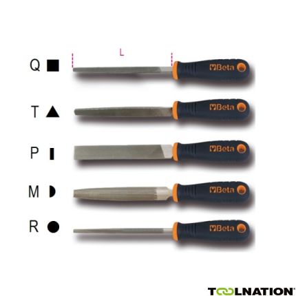 Beta 017190029 1719BMA6/R Halbsüßfeile, rund mit Griff 150 mm - 1