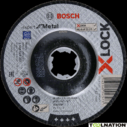 Bosch 2608619256 X-LOCK Doorslijpschijf Expert for Metal 115 mm x 2,5 mm verzonken asgat A 30 S BF - 2