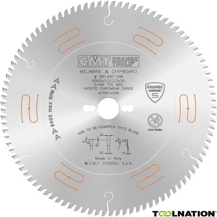 CMT Sägeblatt negativ für Melamin/Formica Spanplatten 300 x 30 x 96T - 1