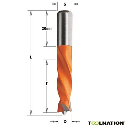 CMT Dreifachbohrer HM 5 x 8 x 55,5 mm Rechts - 2