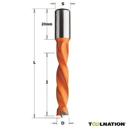 CMT Dreifachbohrer 5mm, Schaft 10x20 rechts - 1