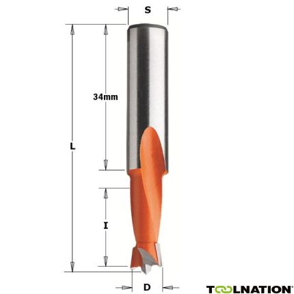 CMT Drillingsbohrer 6mm, Schaft 10x34, rechts - 1