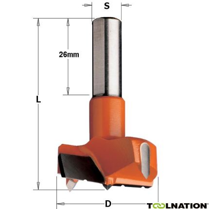 CMT Zylinderkopfbohrer mit Spanbrecher 40mm, Schaft 10x26, rechts - 1