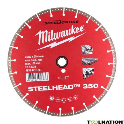 Milwaukee 4932471988 Steelhead 350 Diamantscheibe für Metall 350 x 25,4 mm - 1