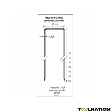 Haubold 503614 Nicht BS29000-100 CNK Meißelspitze Galvanisiert 12mµ 1.600 Stück - 1