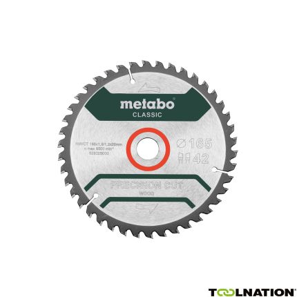 Metabo Zaagblad Precision Cut Wood Classicl 165 x 20 Z42 WZ 5° 628026000 - 1