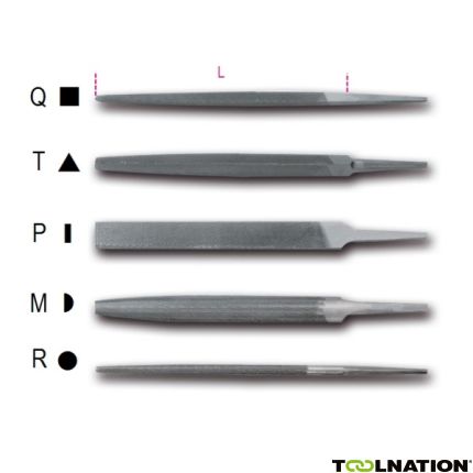 Beta 017180137 1718D8/M Halbrunde Bastardfeile, ohne Griff 200 mm - 1