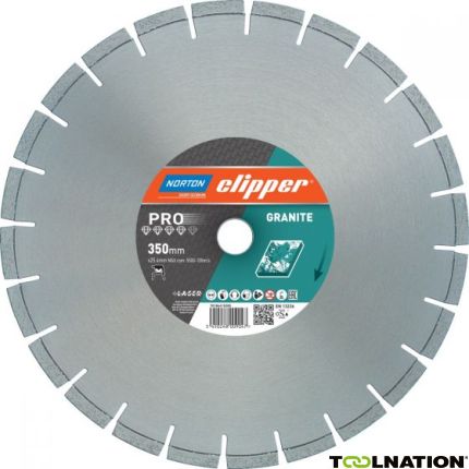 Clipper 70184610386 Pro Granite Diamant zaagblad 400 x 25,4 mm - 1