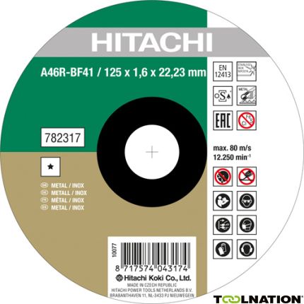 Hitachi 782317-25 A46R-BF41 Trennscheibe für rostfreien Stahl/Metall 125 x 1,6 x 22,23 mm pro 25 Stück - 1