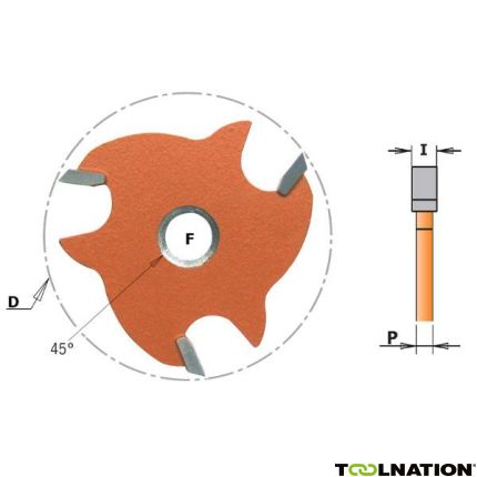 CMT Scheibenfräser mit konischem Sitz 47,6x4 F=Ø8 - 1