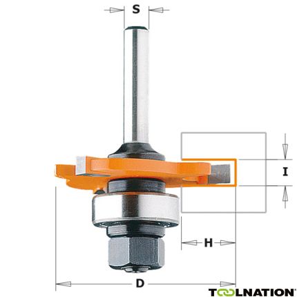 CMT 3 mm Scheibenfräser mit Lager + Spindelschaft 8 mm - 1