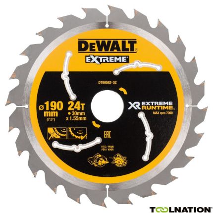 DeWalt DT99562-QZ XR Cirkelzaagblad 190 x 30 MM 24T CSB - 1