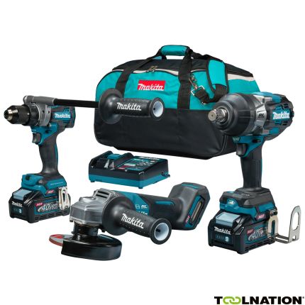 Makita DK0158G301 Combiset - DF001G accuboor + TW001G Slagmoersleutel + GA013G Slijper 40V max 4.0Ah Li-Ion - 3