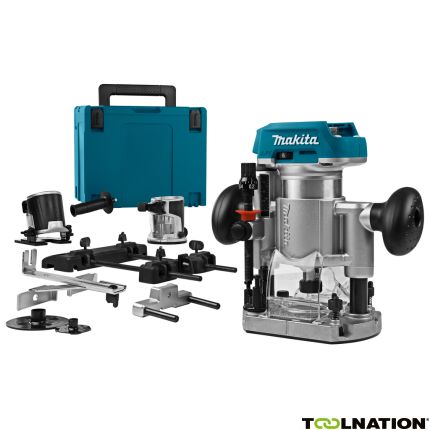 Makita DRT50ZJX9 Freesmachine 18 Volt Li-ion zonder accu's en lader  + Geleiderailadapter - 14