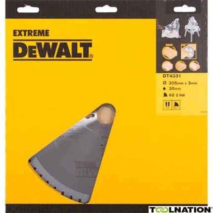 DeWalt DT4331-QZ DT4331 HM zaagblad 305 x 30 x 60T wisseltand, negatief 5° Hout fijne afwerking - 1