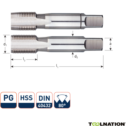 Rotec 3152900 HSS-Handgewindeschneidsatz PG 29-16 - 1