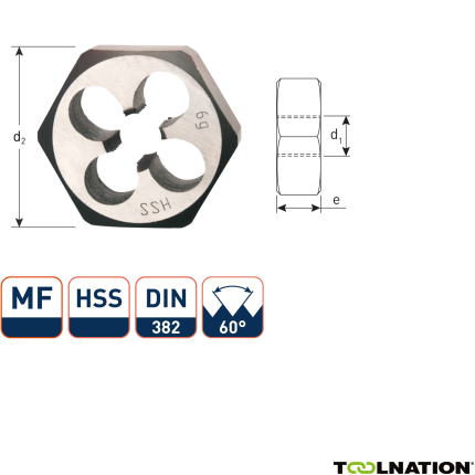Rotec 371.2615 HSS Sechskantmuttern DIN 382 MF26x1,5 - 1