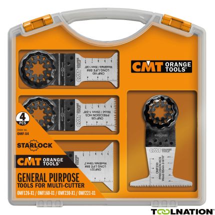 CMT OMF-X4 4-teiliges Mehrzweck-Set für oszillierende Multitools, Starlock - 1