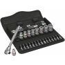 Wera 05004021001 8100 SA 11 Zyklop Metal-ratelset, omschakelpal 1/4"-aandrijving, inch, 28-delig - 1