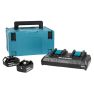 Makita 197629-2 Starterkit - 2 x Akku BL1850B 18V 5.0Ah Duo-Ladegerät DC18RD in MBox 3 - 1