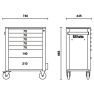 Beta 24002073 C24S/7-R Werkzeugwagen mit 7 Schubladen Rot - 1