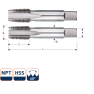 Rotec 3140026 HSS-Handgewindeschneidsatz 1 x 11,5 NPT (2) - 1