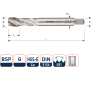 Rotec 341.0250C HSSE 800 M.Gewindebohrer /35° BSP G 1/4-19 - 1